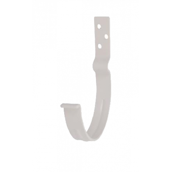 Гак кріплення жолоба короткий з комплектом кріплення, сталь, d-125 мм l-60мм, білий, Aquasystem