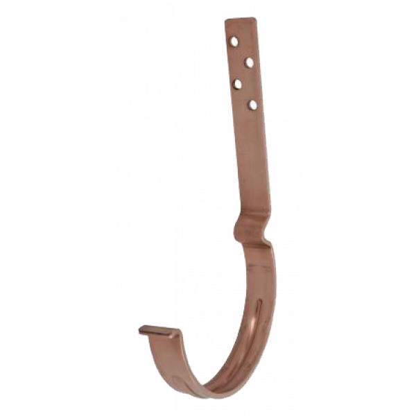 Гак жолоби довгий з комплектом кріплення, мідь, l-140, d-125 мм, Aquasystem