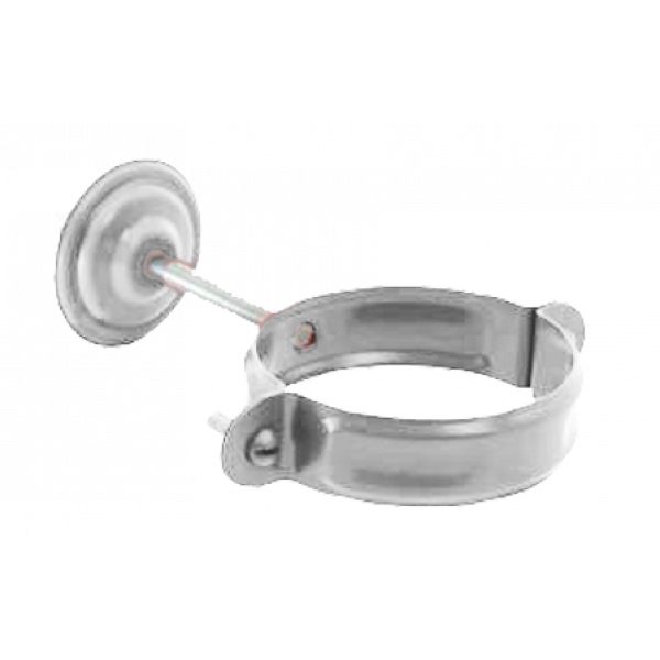 Хомут труби з комплектом кріплення, сталь, d-90 мм, білий, Aquasystem