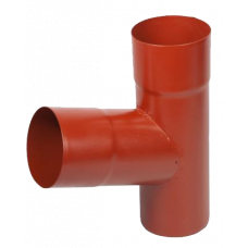 Трійник труби, сталь, d-90 мм, червоний, Aquasystem