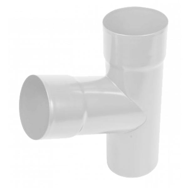 Трійник труби, сталь, d-90 мм, білий, Aquasystem