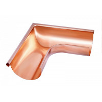 Кут жолоба внутрішній 90 гр, d-125 мм, мідь, Aquasystem