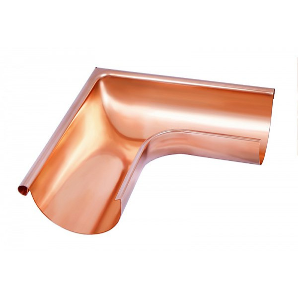 Кут жолоба внутрішній 90 гр, d-125 мм, мідь, Aquasystem