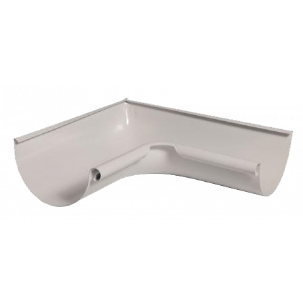 Кут жолоба внутрішній 90 градусів, сталь, d-125 мм, білий, Aquasystem