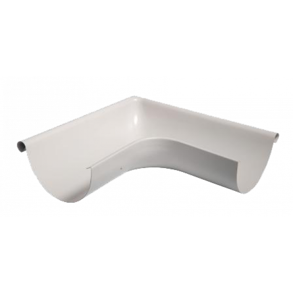 Кут жолоба зовнішній 90 гр, сталь, d-150 мм, білий, Aquasystem