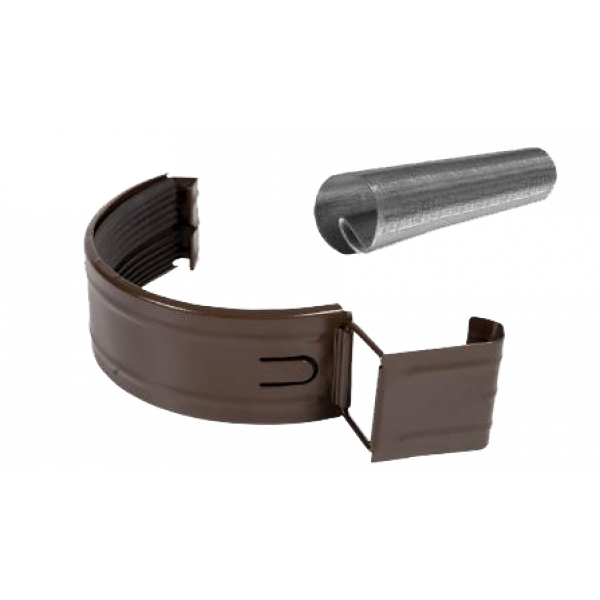 Сполучник жолоба в комплекті, сталь, d-125 мм, коричневий, Aquasystem