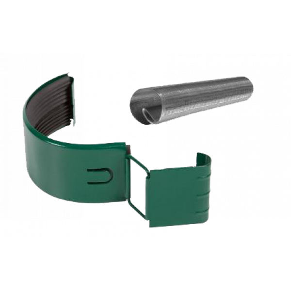 Сполучник жолоба в комплекті, сталь, d-125 мм, зелений, Aquasystem