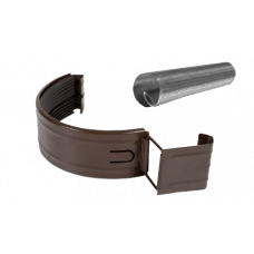Сполучник жолоба в комплекті, сталь, d-150 мм, коричневий, Aquasystem