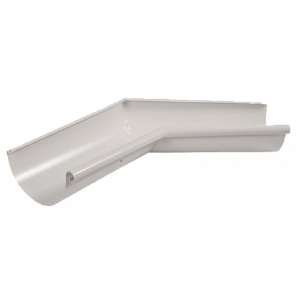 Кут жолоба внутрішній 135 гр, сталь, d-150 мм, білий, Aquasystem