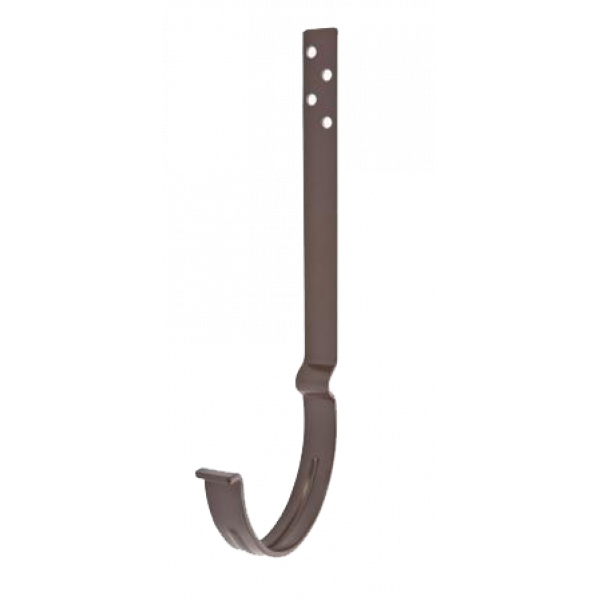 Гак кріплення жолоба подовжений, сталь, d-125 мм, коричневий, Aquasystem