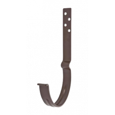 Гак жолоби довгий з комплектом кріплення L-146, сталь, d-150 мм, коричневий, Aquasystem