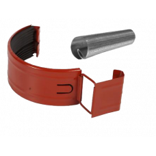 Сполучник жолоба в комплекті, сталь, d-125 мм, червоний, Aquasystem