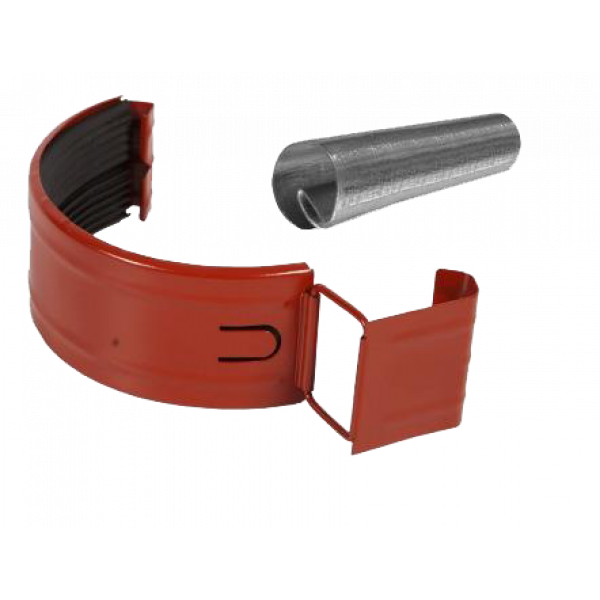 Сполучник жолоба в комплекті, сталь, d-150 мм, червоний, Aquasystem