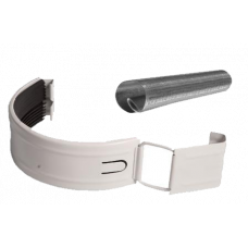 Сполучник жолоба в комплекті, сталь, d-125 мм, білий, Aquasystem