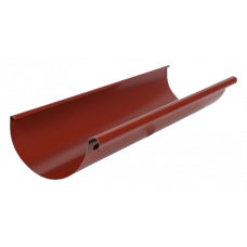 Жолоб водостічний, сталь, d-125 мм, червоний, L-3 м, Aquasystem