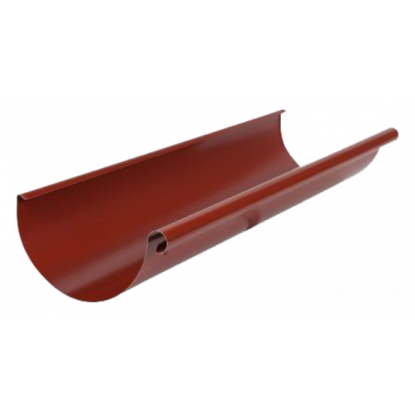Жолоб водостічний, сталь, d-125 мм, червоний, L-3 м, Aquasystem