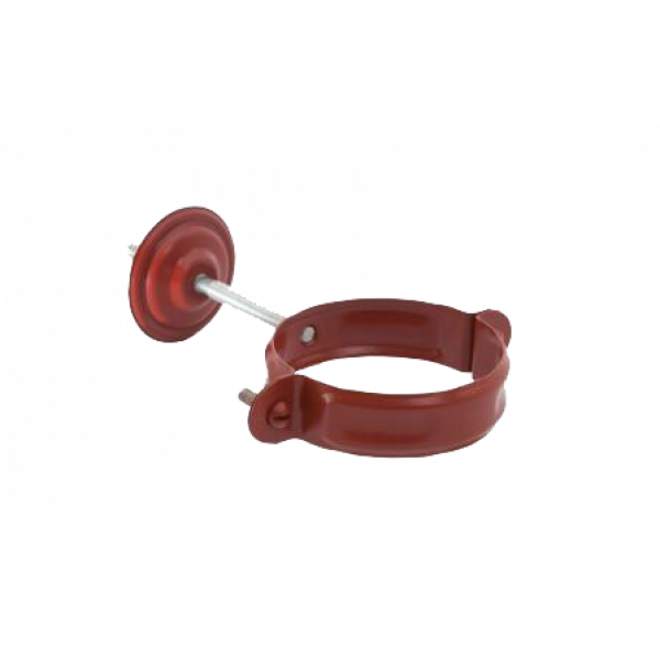 Хомут труби з комплектом кріплення, сталь, d-90 мм, червоний, Aquasystem