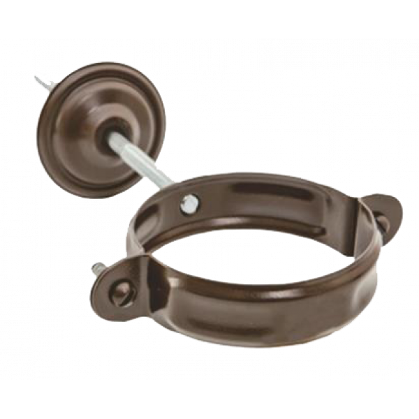 Хомут труби з комплектом кріплення, сталь, d-90 мм, коричневий, Aquasystem