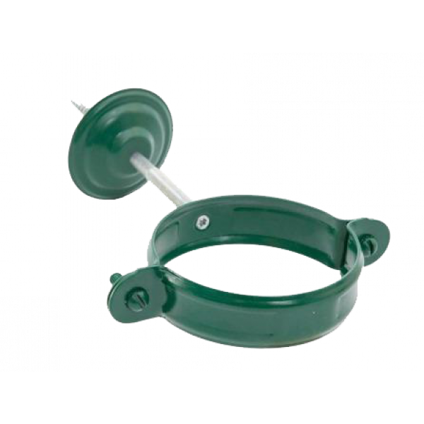 Хомут труби з комплектом кріплення, сталь, d-90 мм, зелений, Aquasystem