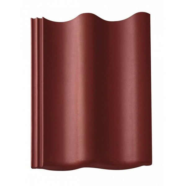 Цементно-піщана черепиця рядова, Harzer Pfanne 7, Star Matt, Темно-червоний, Braas