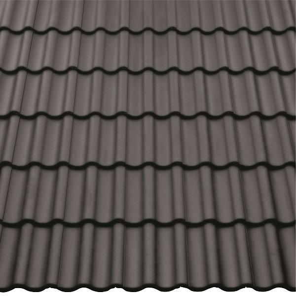 Цементно-піщана черепиця рядова, Harzer Pfanne 7, Star Matt, Граніт, Braas