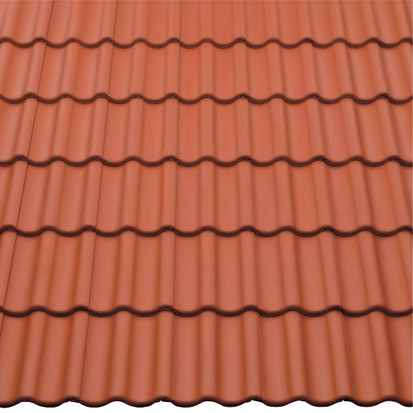 Цементно-піщана черепиця рядова, Harzer Pfanne 7, Star Matt, Класичний червоний, Braas