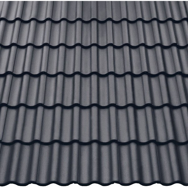 Цементно-піщана черепиця рядова, Harzer Pfanne 7, Star Matt, Шифер сірий, Braas
