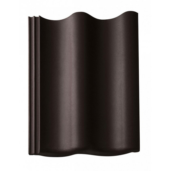 Цементно-піщана черепиця рядова, Harzer Pfanne 7, Star Matt, Чорний, Braas