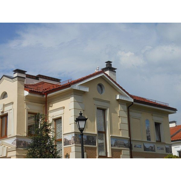 Цементно-піщана черепиця рядова, Янтарь, Антік червоний, Braas