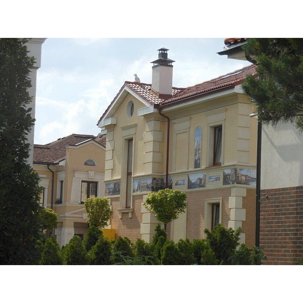 Цементно-піщана черепиця рядова, Янтарь, Антік червоний, Braas