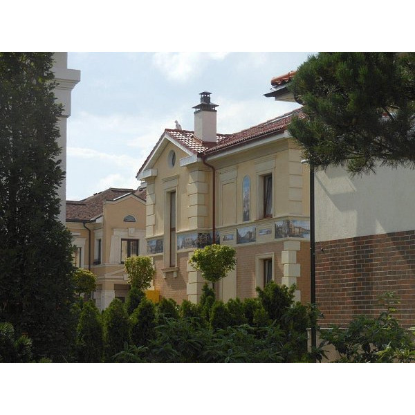 Цементно-піщана черепиця рядова, Янтарь, Антік червоний, Braas