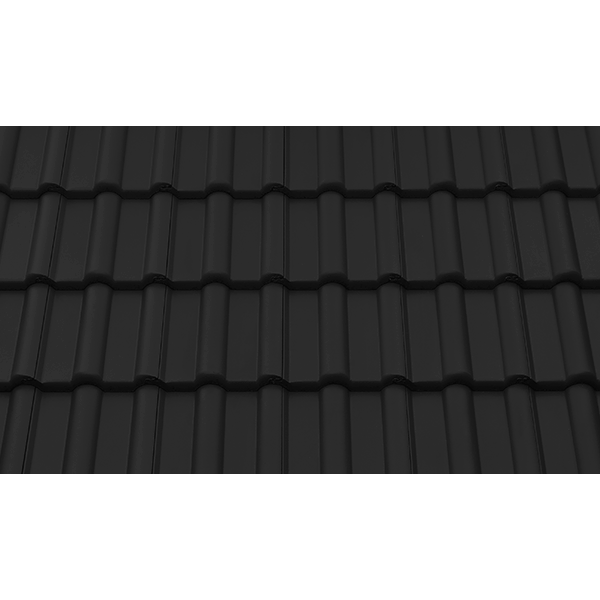 Цементно-піщана черепиця рядова, Франкфурт, Чорний, Braas