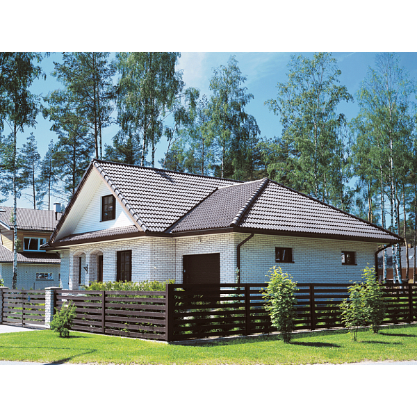 Цементно-піщана черепиця рядова, Протектор, Коричневий, Braas