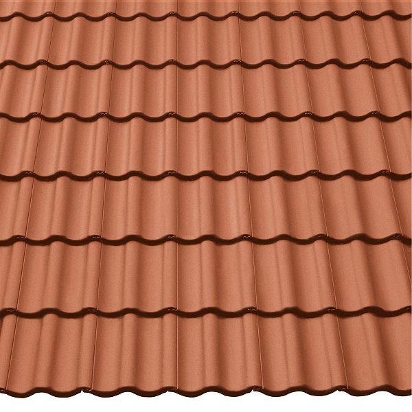 Цементно-піщана черепиця рядова, Harzer Pfanne, Star Matt, Цегляно-червоний, Braas