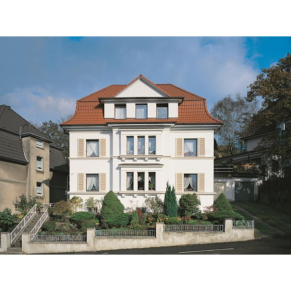 Цементно-піщана черепиця рядова, Франкфурт, Protegon Seidenmatt, Класичний червоний, Braas