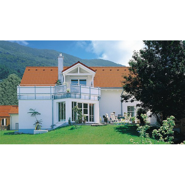 Цементно-піщана черепиця рядова, Франкфурт, Protegon Seidenmatt, Класичний червоний, Braas