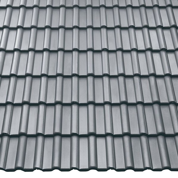 Цементно-піщана черепиця рядова, Франкфурт, Сірий, Braas