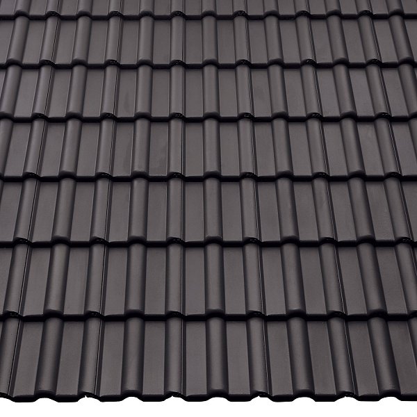 Цементно-піщана черепиця рядова, Франкфурт, Темно-коричневий, Braas