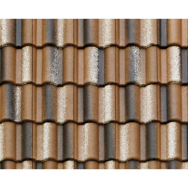 Цементно-піщана черепиця рядова, Адріа, Коричневий, Braas