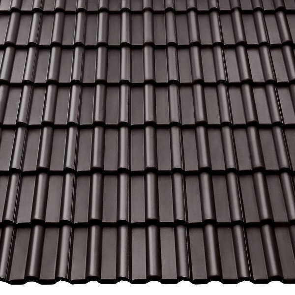 Цементно-піщана черепиця рядова, Франкфурт, Protegon Seidenmatt, Граніт, Braas