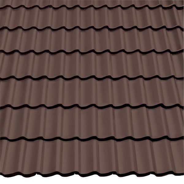 Цементно-піщана черепиця рядова, Doppel-S, Темно-коричневий, Braas