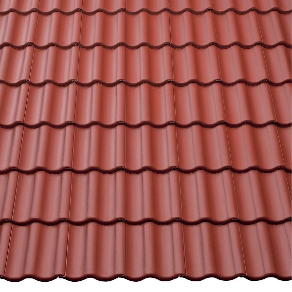 Цементно-піщана черепиця рядова, Harzer Pfanne, Star Matt, Вишневий, Braas