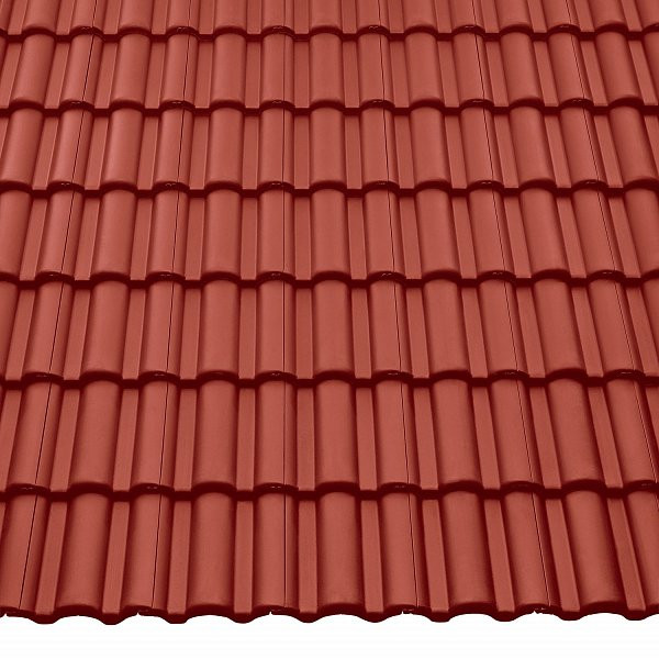 Цементно-піщана черепиця рядова, Taunus, Star Matt, Темно-червоний, Braas