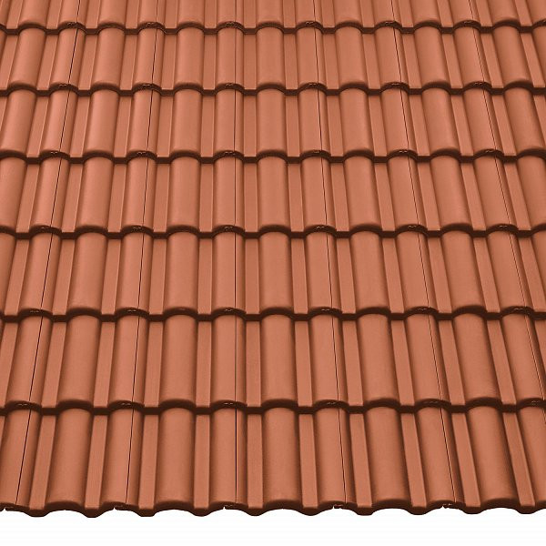 Цементно-піщана черепиця рядова, Taunus, Star Matt, Цегляно-червоний, Braas