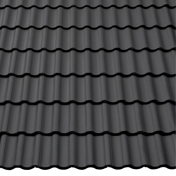 Цементно-піщана черепиця рядова, Harzer Pfanne, Star Matt, Колоніально-коричневий, Braas