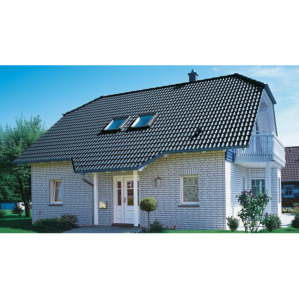 Цементно-піщана черепиця рядова, Harzer Pfanne, Star Matt, Колоніально-коричневий, Braas