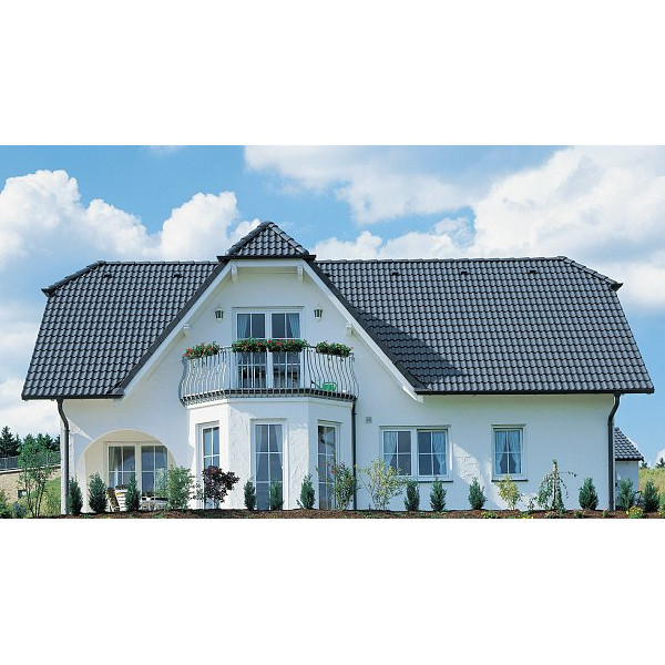 Цементно-піщана черепиця рядова, Harzer Pfanne, Star Matt, Колоніально-коричневий, Braas