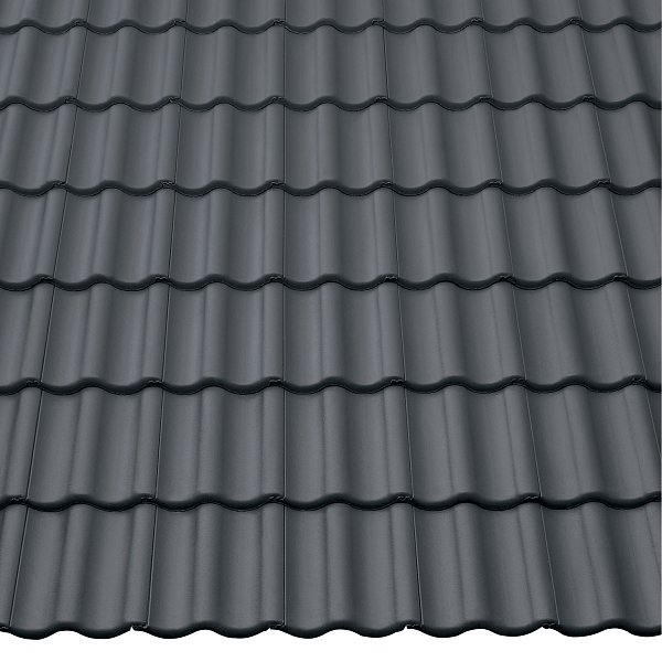 Цементно-піщана черепиця рядова, Harzer Pfanne, Star Matt, Сланцево-сірий, Braas