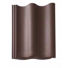 Цементно-піщана черепиця рядова, Harzer Pfanne 7, Темно-коричневий, Braas