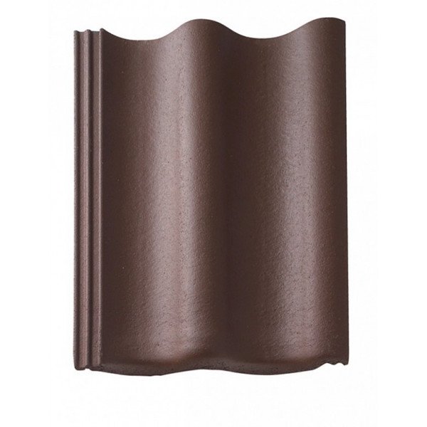 Цементно-піщана черепиця рядова, Harzer Pfanne 7, Темно-коричневий, Braas